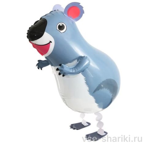 Фигура-ходячка серая коала с белым животиком, 64 см