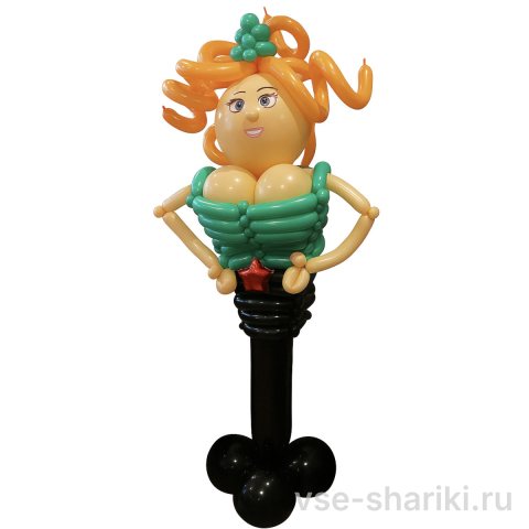 Фигура девушки в пилотке, шуточное поздравление к 23 Февраля