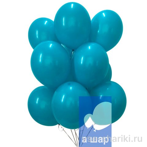 Шар цвета тиффани без рисунка, 30 см, с гелием