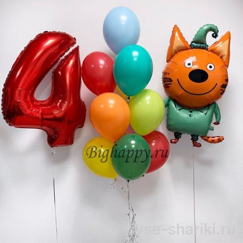 Связка с Компотом, цифрой и 12 разноцветными шарами
