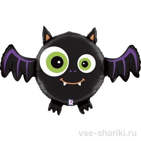 Фигура летучей мыши-вампира из фольги, чёрная, 71 см