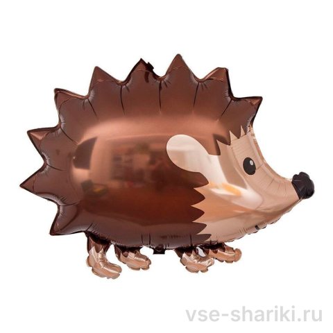 Шар-ёжик коричневого цвета из фольги, 56 см