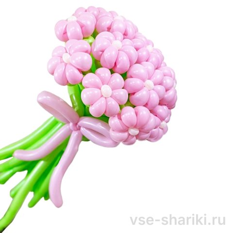Букет из тринадцати ромашек с розовым бантом