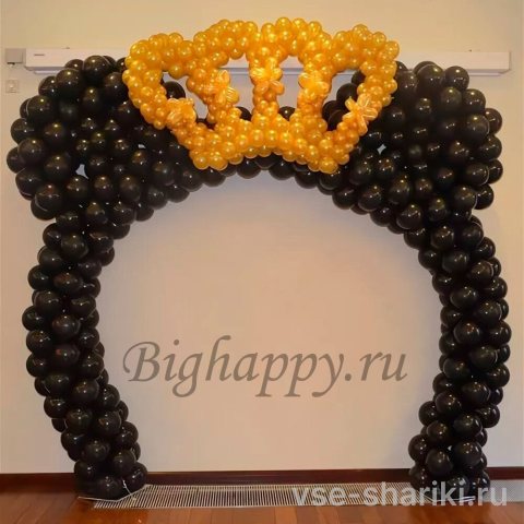 Арка в форме головы Микки Мауса, чёрная с золотом