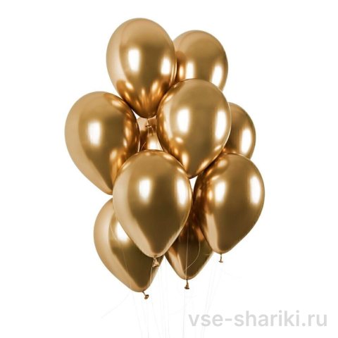 Шар золотой хром с зеркальным блеском, 30 см