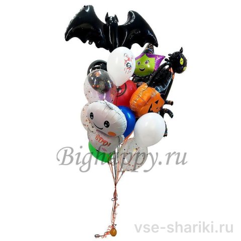 Фонтан из 16 шаров на Хэллоуин с ведьмочкой и пауком