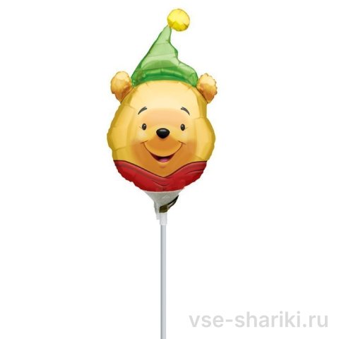 Фигура Винни Пуха в колпачке на палочке