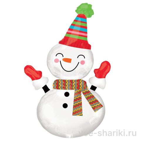 Фигура-снеговик из фольги с гелием, 99 см
