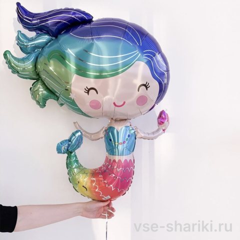 Фигура русалочки из фольги размером 60×75 см
