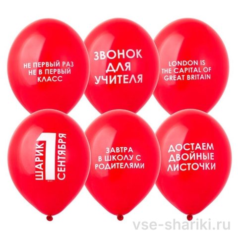 Шар с гелием и шуточной школьной надписью, 35 см