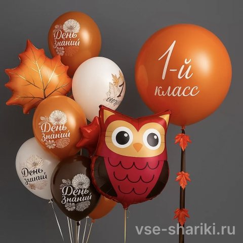 Набор для первоклассника с совой и шаром 60 см