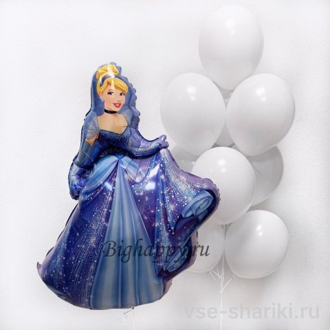Фонтан с Золушкой и 10 белыми шарами
