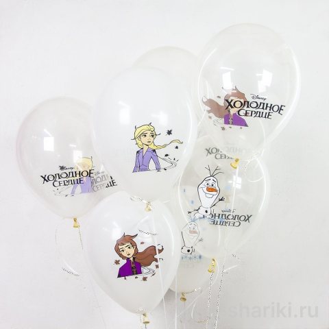 Шар прозрачный с Эльзой и Анной из «Холодного сердца»