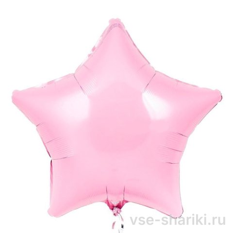 Шар-звезда большая розовая без рисунка, 81 см