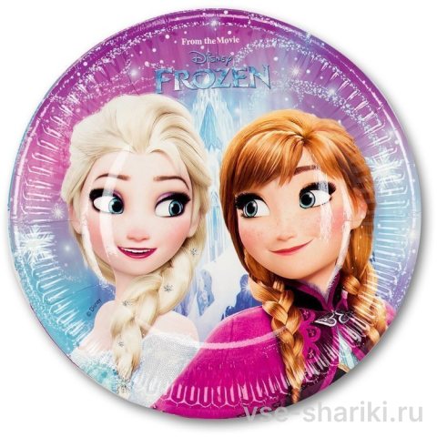 Тарелки с Эльзой, Анной и Олафом, 8 штук