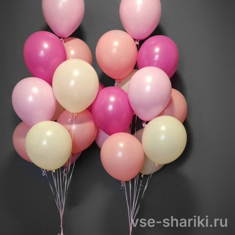 Набор из двух фонтанов: 22 шара в оттенках розового