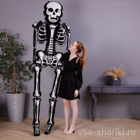 Фигура гигантского скелета из фольги, 255 см