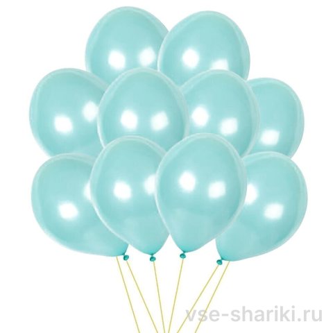 Шар пастельный бирюзовый цвета тиффани с гелием, 30 см