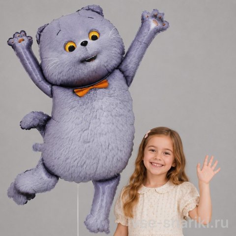 Фигура кота Басика с оранжевой бабочкой, 93 см