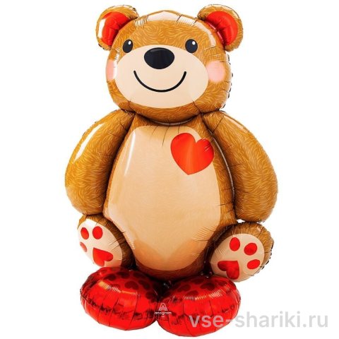 Ходячая фигура медвежонка в коричневых тонах, 121 см