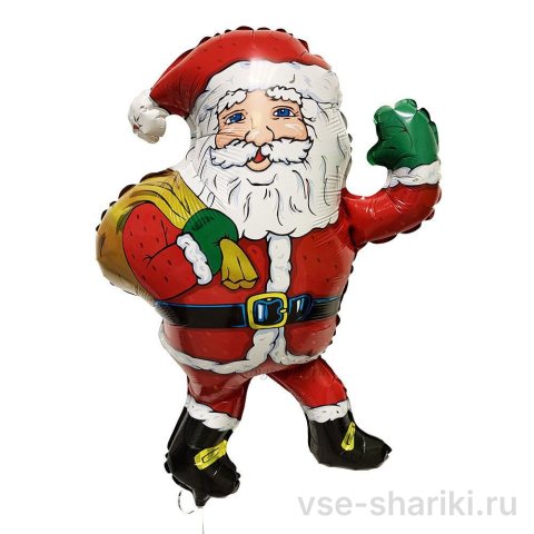 Фигура Деда Мороза из фольги с подарочным мешком, 83 см