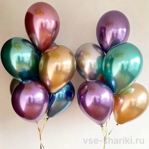 Шар хром с гелием, 30 см, цвет на выбор