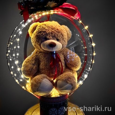 Бабл-бокс с подсветкой из светодиодной ленты и игрушкой внутри