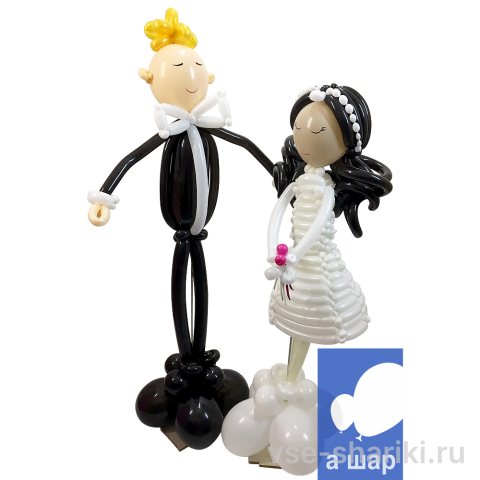 Фигуры жениха и невесты с букетиком, высота 160 см