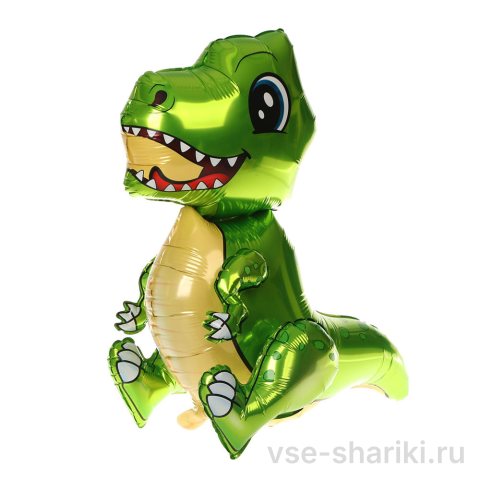 Шар-ходячка зелёный динозаврик, 76 см