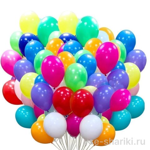 Облако из 150 однотонных шаров ассорти, 30 см