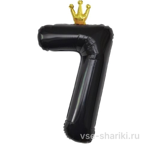 Шар-цифра под золотой короной в голубом, розовом или чёрном цвете